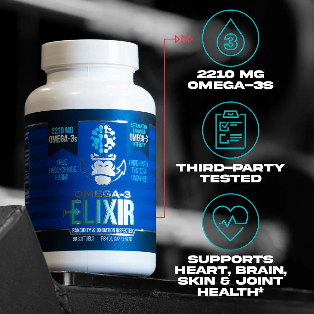 Gorilla Mind Omega-3 Elixir - Premium Fish Oil 60 Softgels