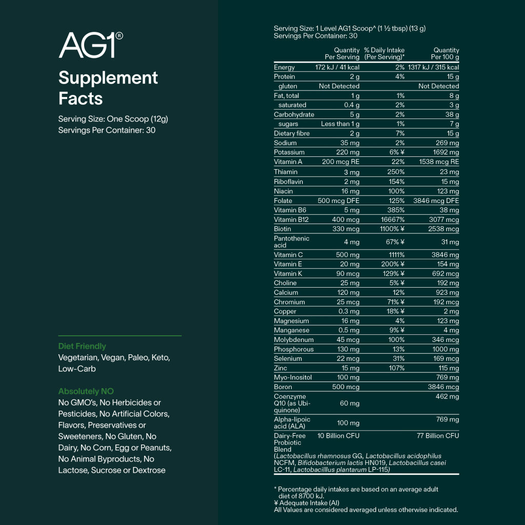 AG1 Athletic Greens x 30 TRAVEL Packs - All-in-One Daily Greens Supplement