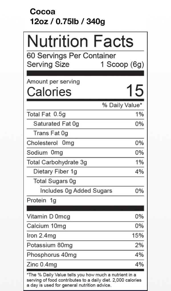 Blueprint Bryan Johnson Cocoa Powder – 7.5% Flavonols Unsweetened 340g