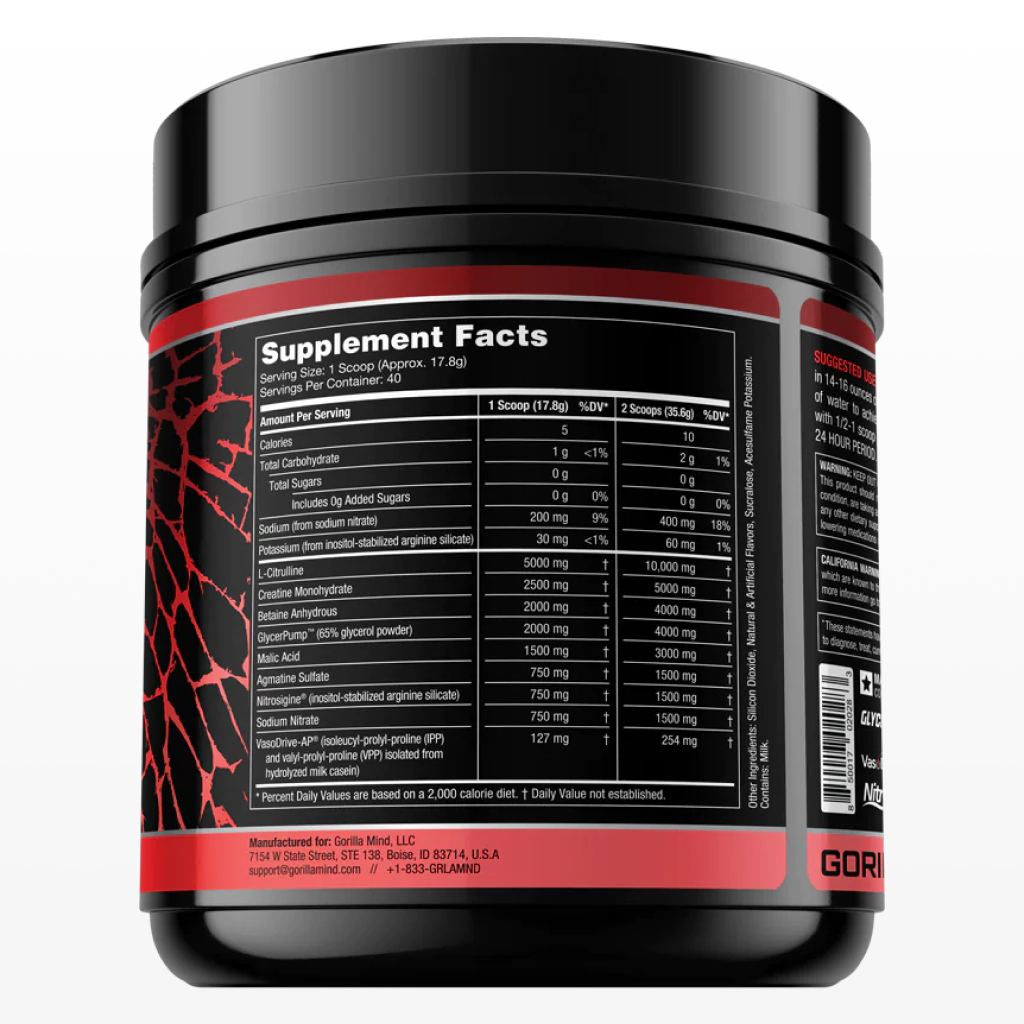 Gorilla Mode Nitric - Stim-free Advanced Pre-workout